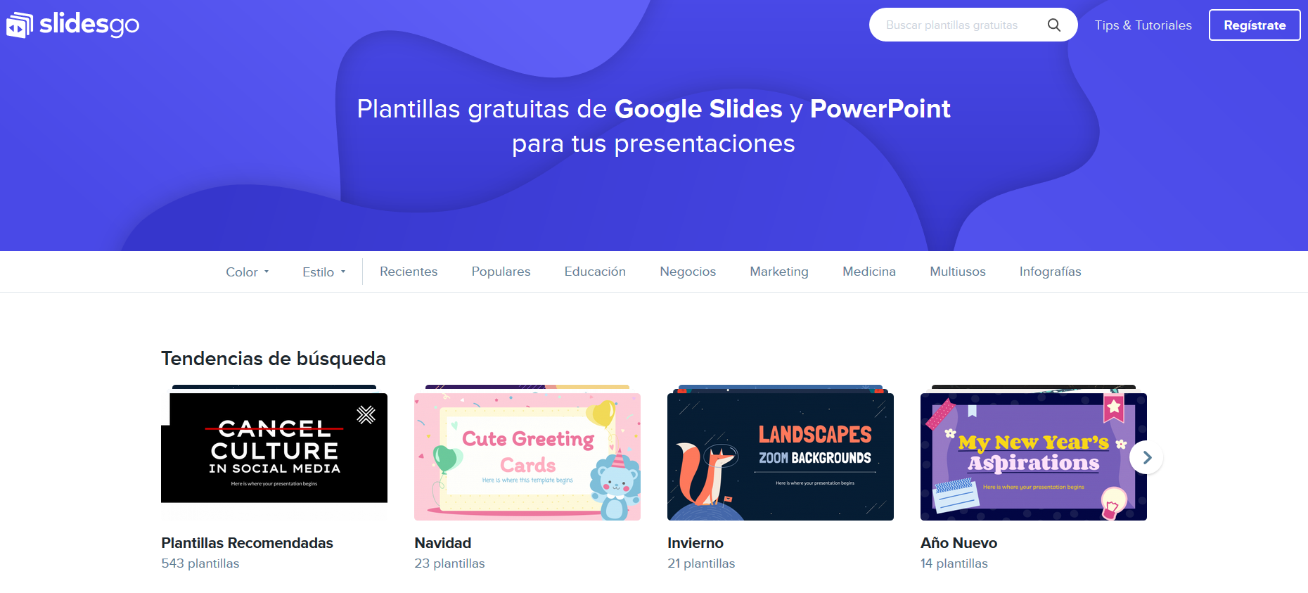Plantillas gratuitas para slides