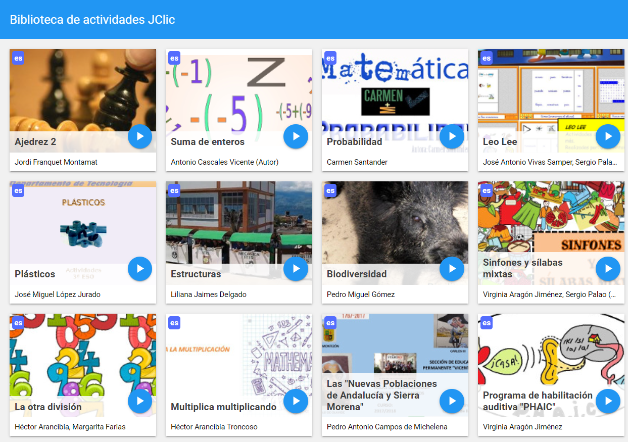 Biblioteca de actividades JClic